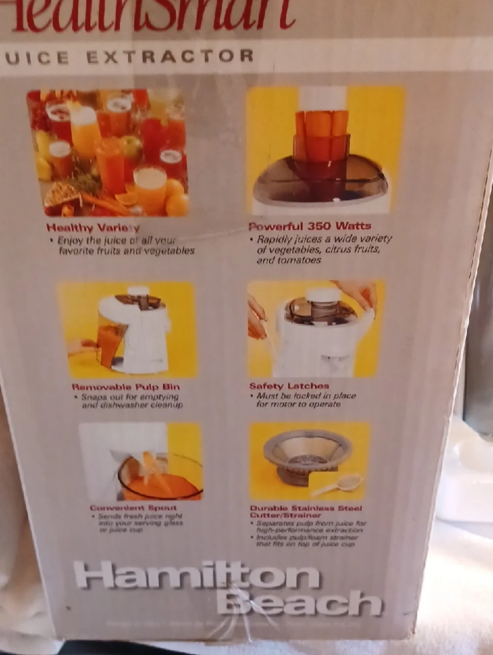 Hamilton Beach White and Clear HealthSmart Juicer with Strainer